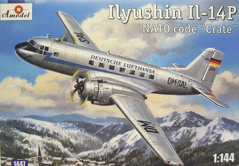 1:144 Сборная модель Советский пассажирский самолет Ил-14П - 1447