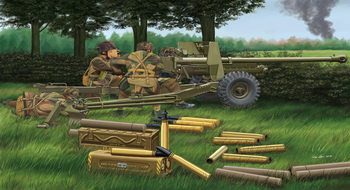 1:35 Сборная модель Зенитное орудие OQF 6 Pdr Anti-Tank Mk.IV on Carriage Mk.III (Airborne) w/Crew - CB35168