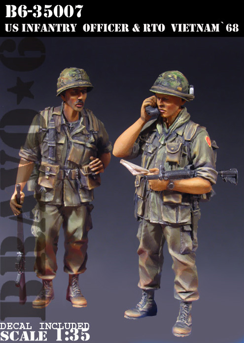 1:35 U.S. Infantry Officer & RTO, Vietnam '68 / Офицер пехоты США и старший сержант, Вьетнам 68-го года - B6-35007