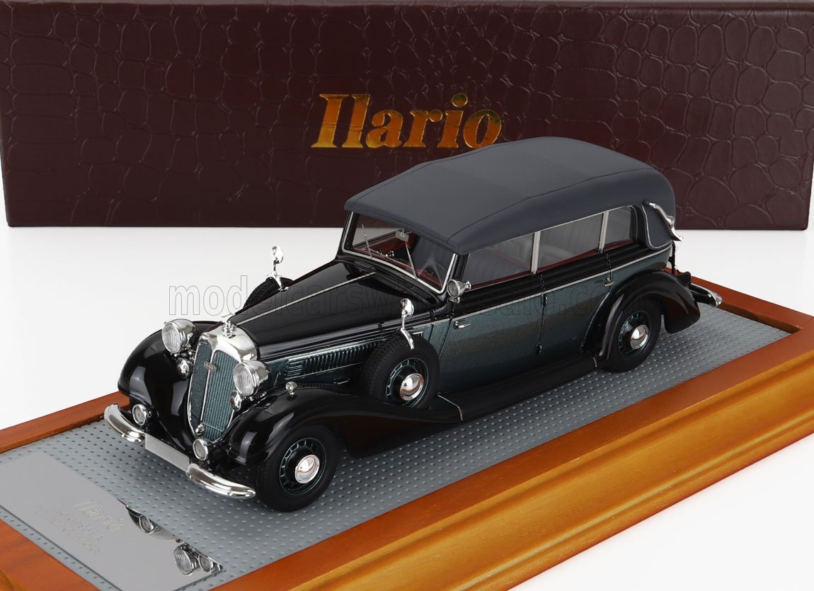 1:43 HORCH 951a Pullman Original Car Cabriolet Closed (1938), Black Green Met - IL43195