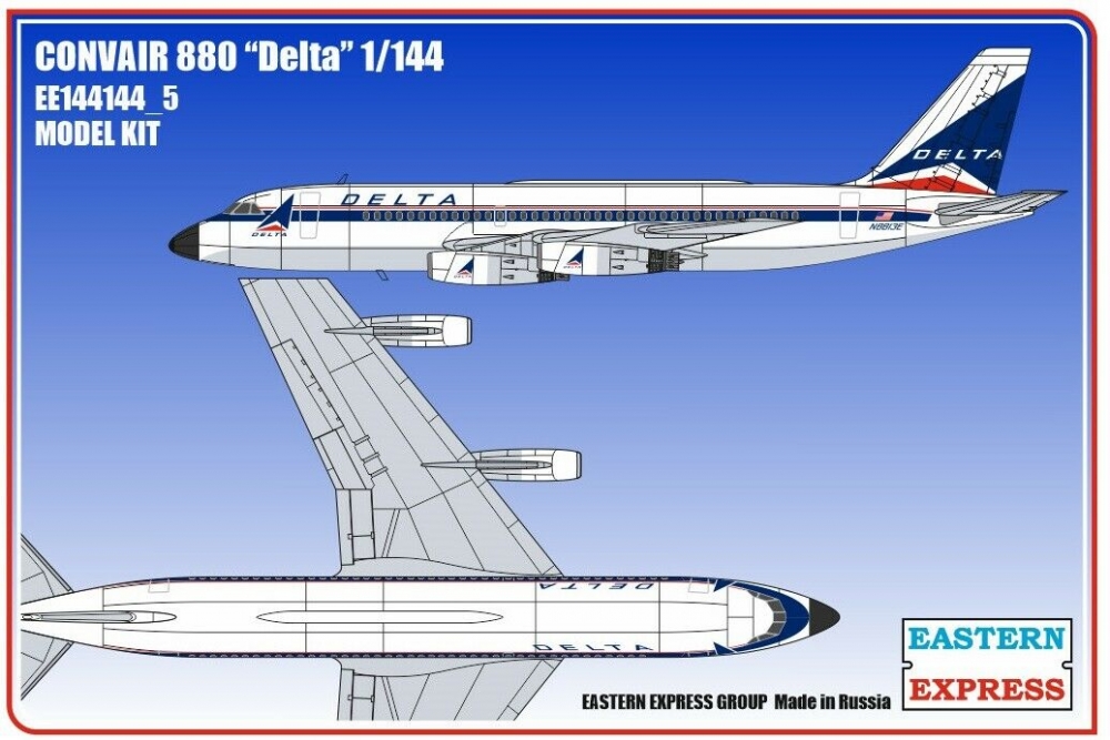 1:144 Сборная модель Авиалайнер CV880 DELTA - 144144-5