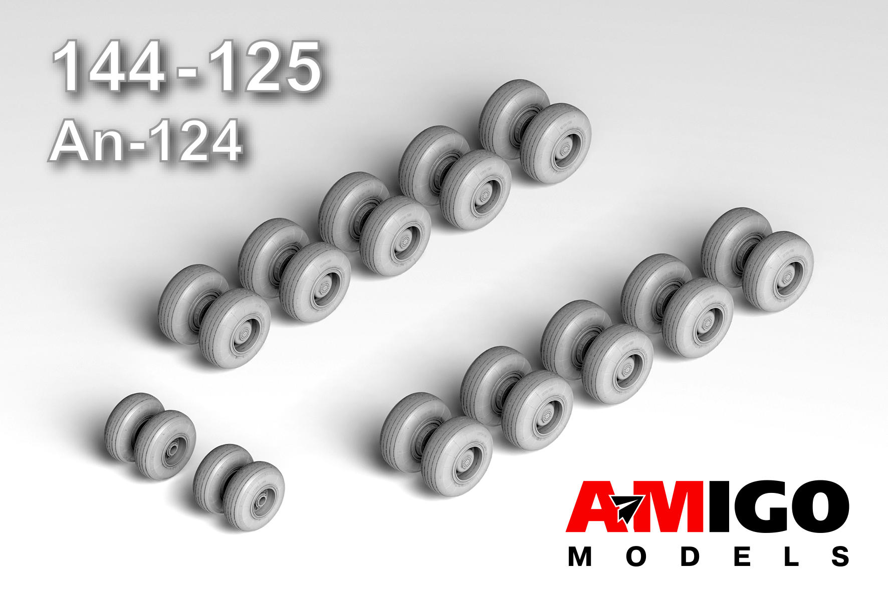 1:144 Набор колес шасси Ан-124 - amg 144-125