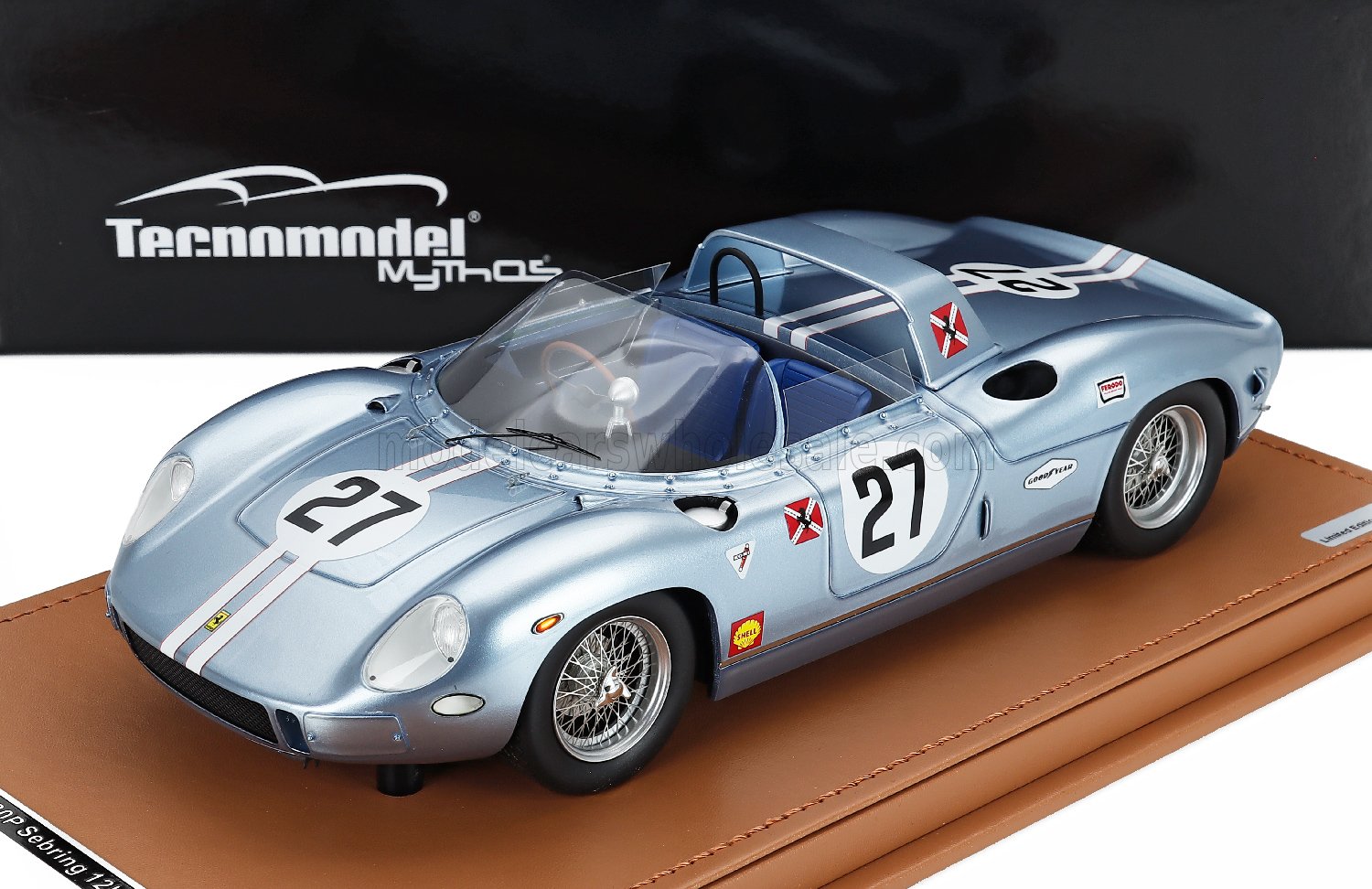 1:18 FERRARI 330p 4.0l V12 Spider №27 12h Sebring (1965) Charlie Kolb - John Fulp, Light Blue Met - TM18-309B