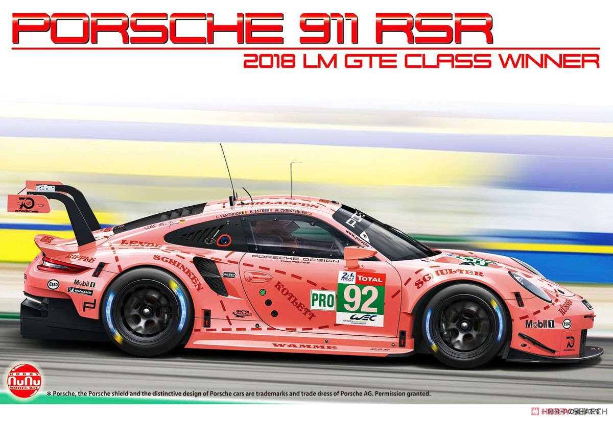 1:24 Сборная модель Porsche 911 RSR 2018 LM GTE Class Winner 'Pink Pig' - NU-24040