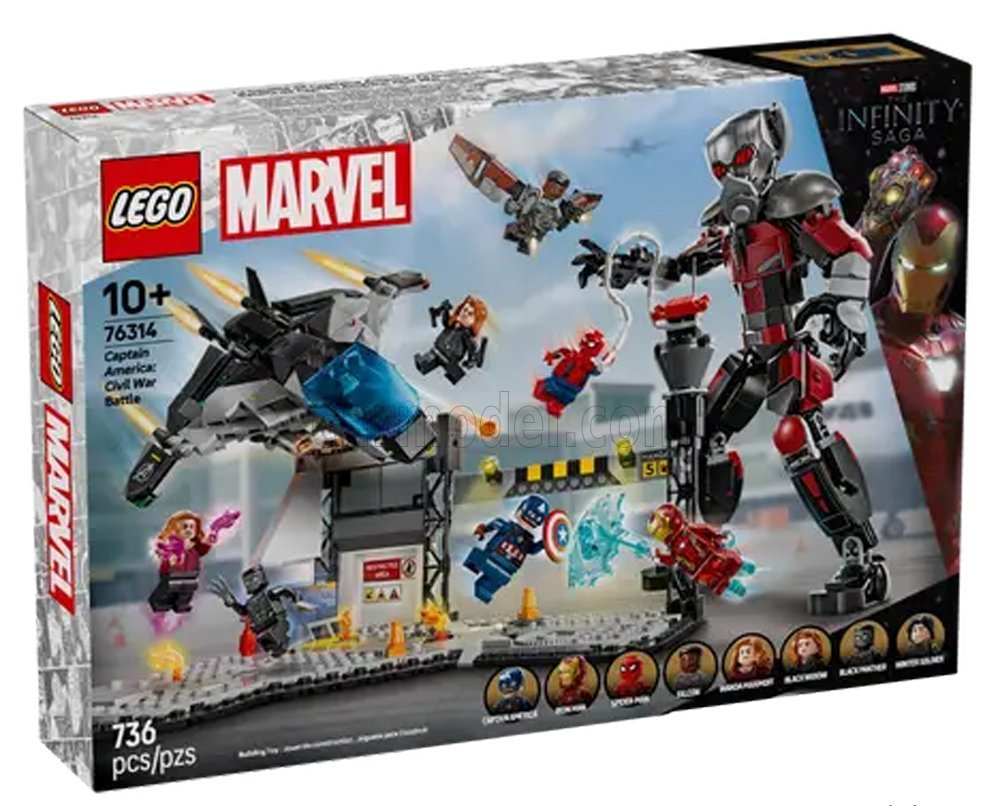 Сборная модель фигурка Captain America Civil War Action Battle - 736 штук - 76314