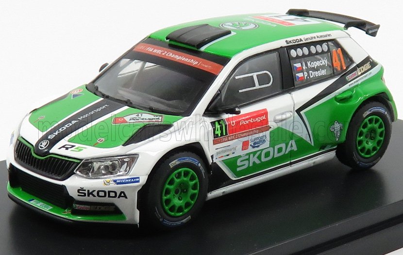 1:43 SKODA Fabia Iii R5 №41 Winner Rally Portugal (2016) J.Kopecky - P.Dresler, Green White - 605TR
