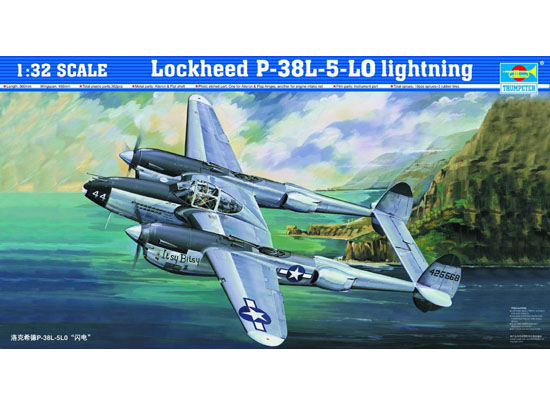 1:32 Сборная модель Американский истребитель Lockheed P-38L-5-L0 Lightning - 02227