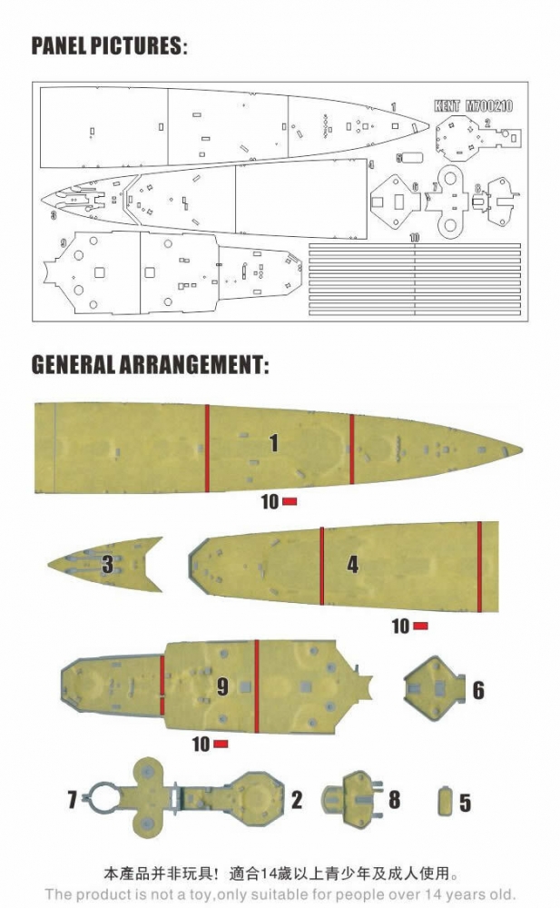 1:700 Маска окрасочная HMS Kent - M700210