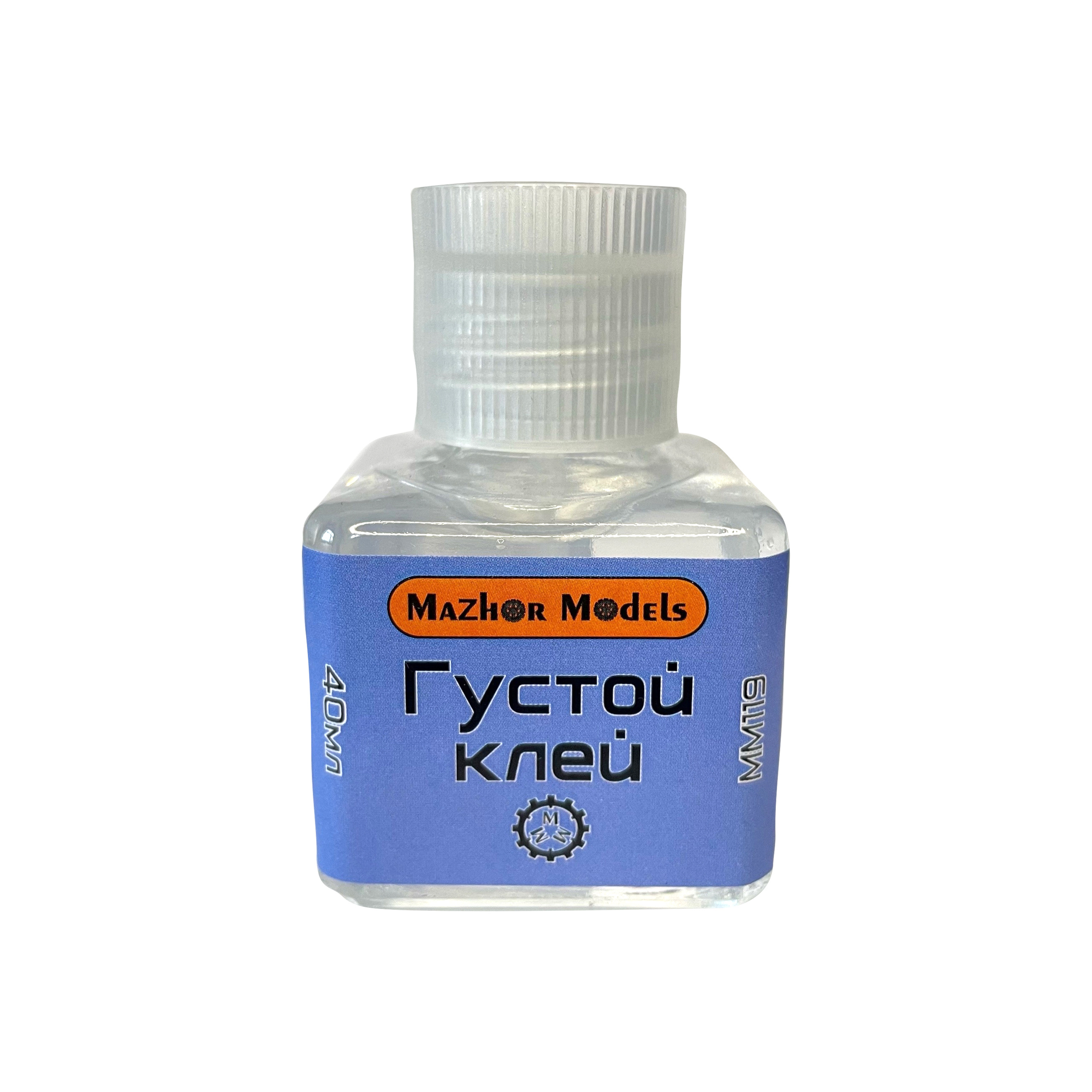 Клей для моделей густой, (plastic cement strong), 40 мл (стекло+кисть) - mm119