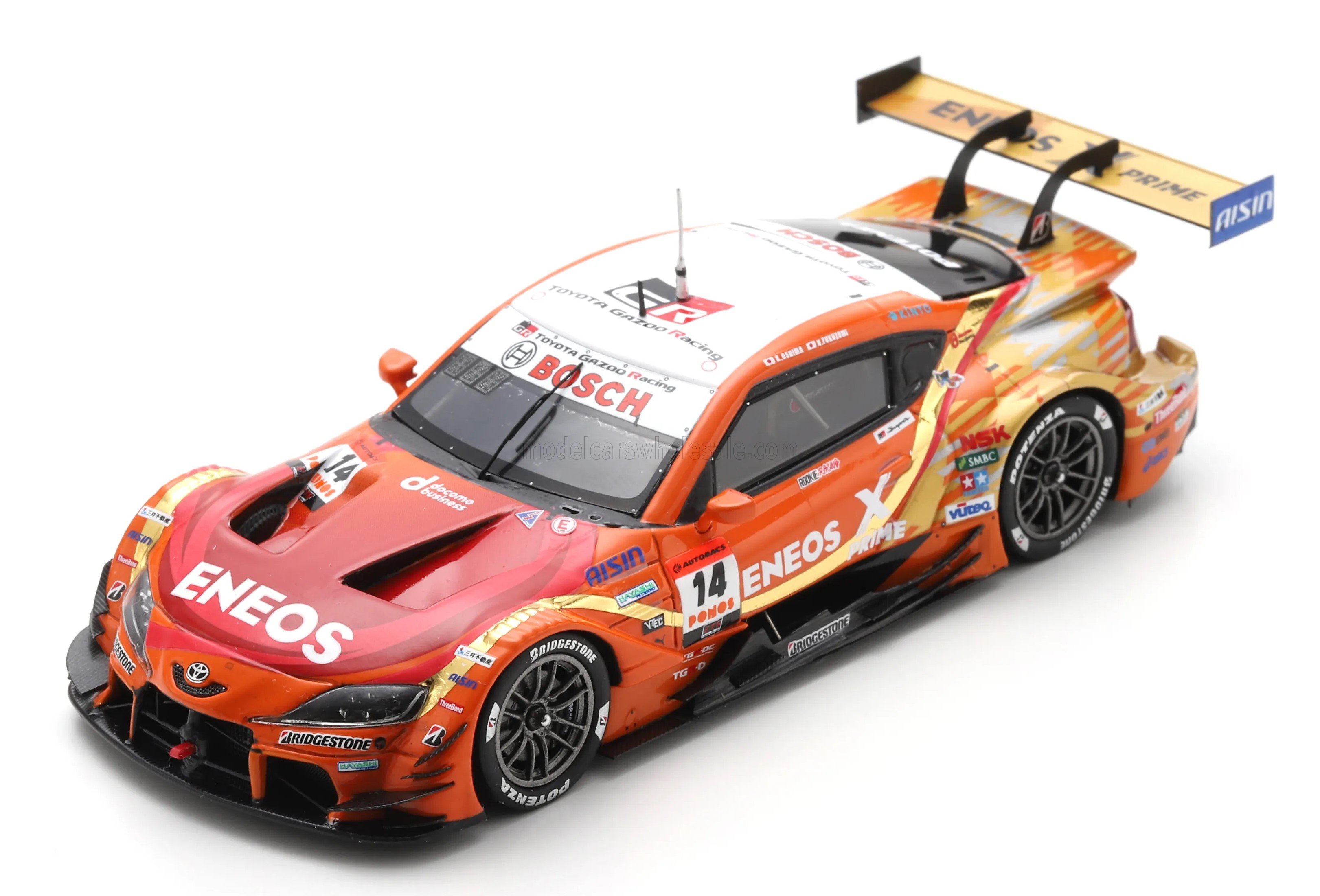 1:43 TOYOTA Gr Supra Team Eneos Rookie №14 Gt500 Class Super Gt (2025) Kazuya Oshima - Nirei Fukuzumi, Orange Red White - 43SGT25014