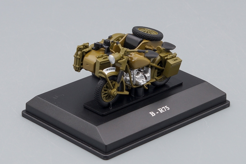 1:43 BMW R75 motorcycle with sidecar, matte green khaki - 4-92042