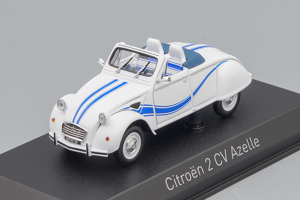 1:43 CITROËN 2CV Cabriolet Azelle 1990 White & Blue Deco - 150093