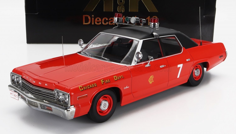 1:18 DODGE Monaco N7 Chicago Fire Engine Department (1974), Red Black - KKDC181125