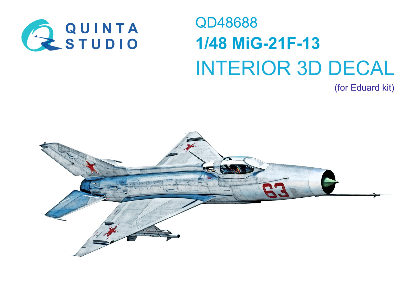 1:48 3D Декаль интерьера кабины МиГ-21Ф-13 (Eduard) - QD48688