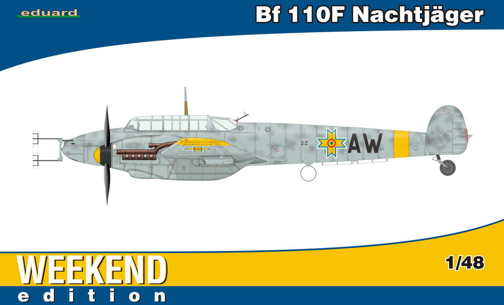 1:48 Сборная модель Немецкий ночной истребитель Messerschmitt Bf.110F - 84145