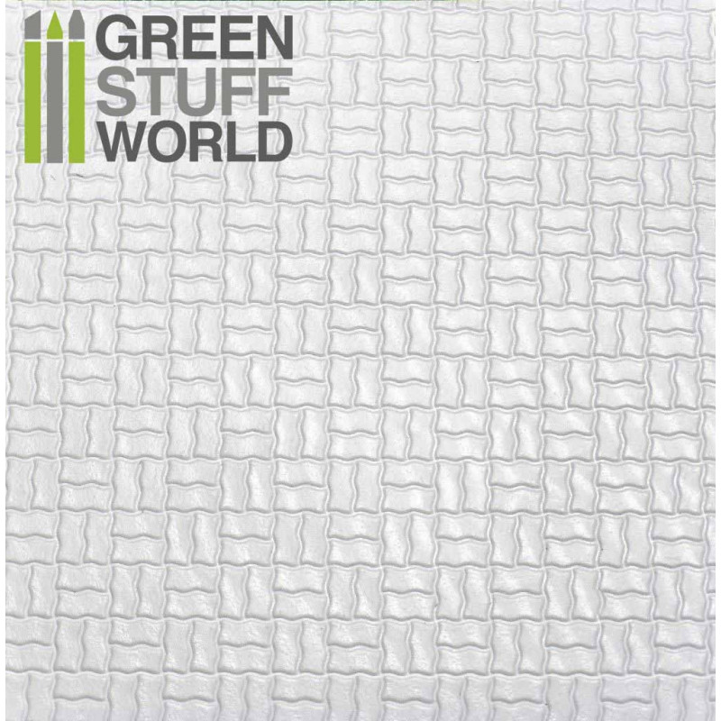 Пластиковый лист с текстурой изогнутые смещения А4 2х5 мм / ABS Plasticard - OFFSET CURVED Textured Sheet - A4 - 1115
