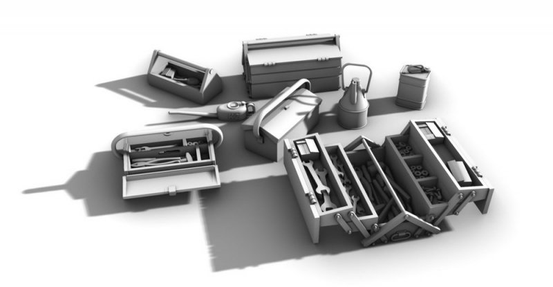 1:48 German WWII Aircraft Maintenance Toolbox - 4415