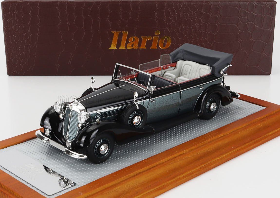 1:43 HORCH 951a Pullman Original Car Cabriolet Open (1938), Black Green Met - IL43194