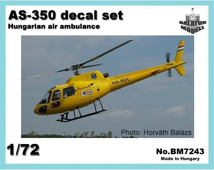 1:72 Декаль AS-350 heli. Ambulance HUN markings - BM7243