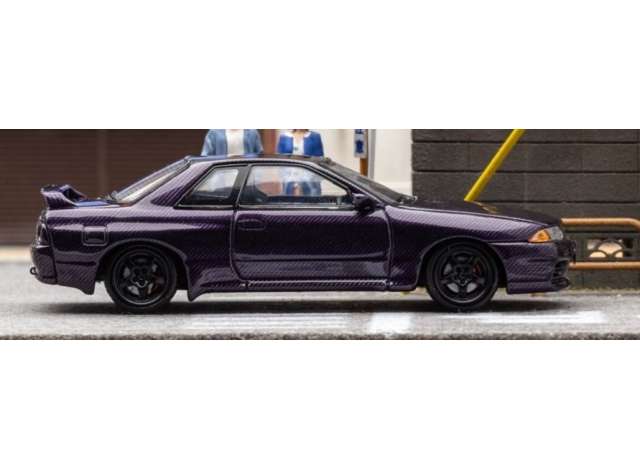 1:64 Nissan GTR-R32 full carbon with opening hood, purple - FH011