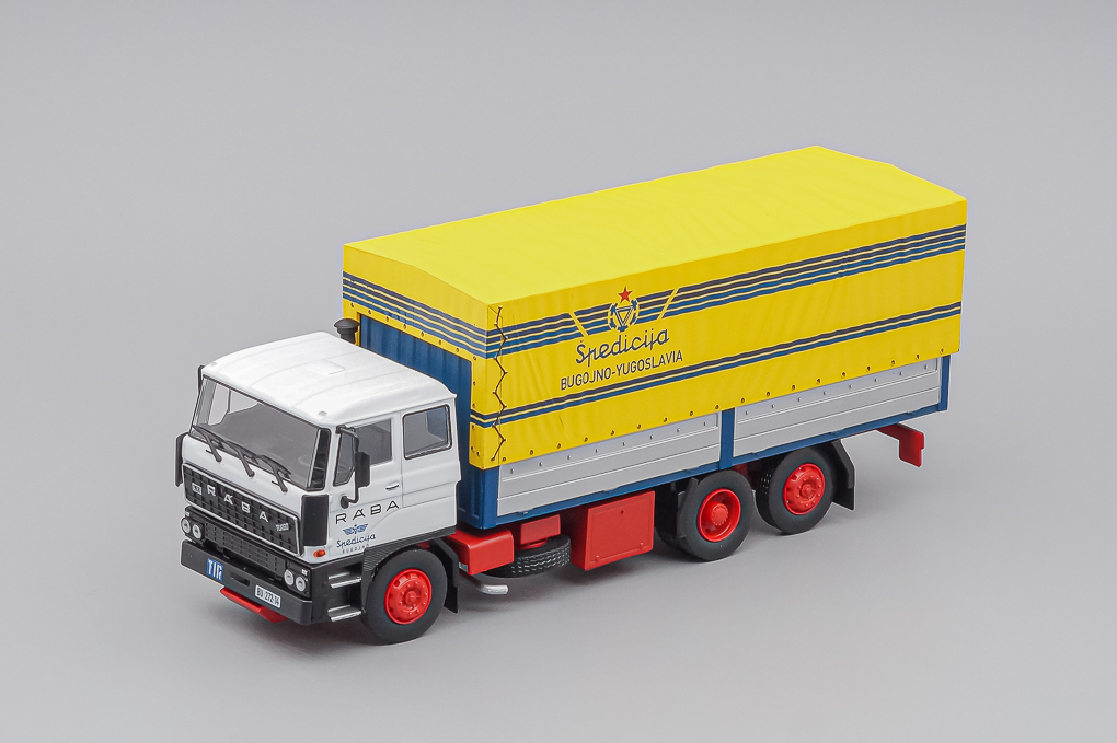 1:43 RABA L22 6x2, Legendas teherautok 47, white / grey / yellow - LTA047