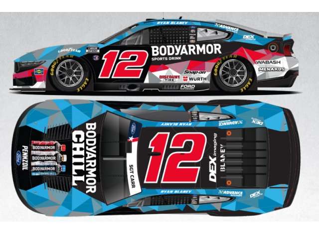 1:64 Ford Mustang #12 Ryan Blaney *Bodyarmor Chill* various 2025 - C122565BARRB