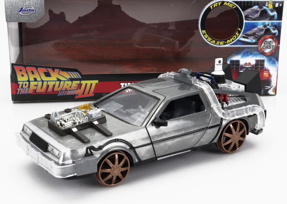 1:24 DE LOREAN Time Machine - (railway) Back To The Future 3 -  (su Ferrovia) Ritorno Al Futuro 3, Silver - 253255073