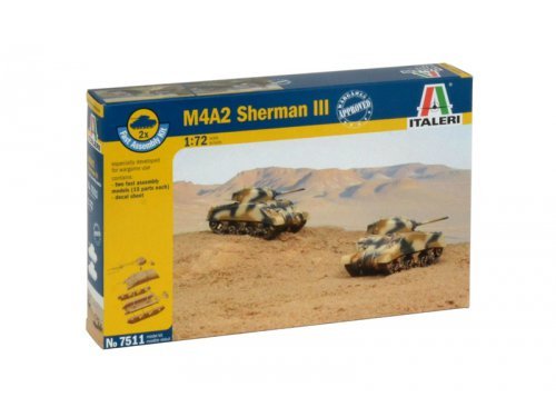 1:72 Сборная модель Танк M4A2 Шерман III (2 быстросборные модели) - 7511