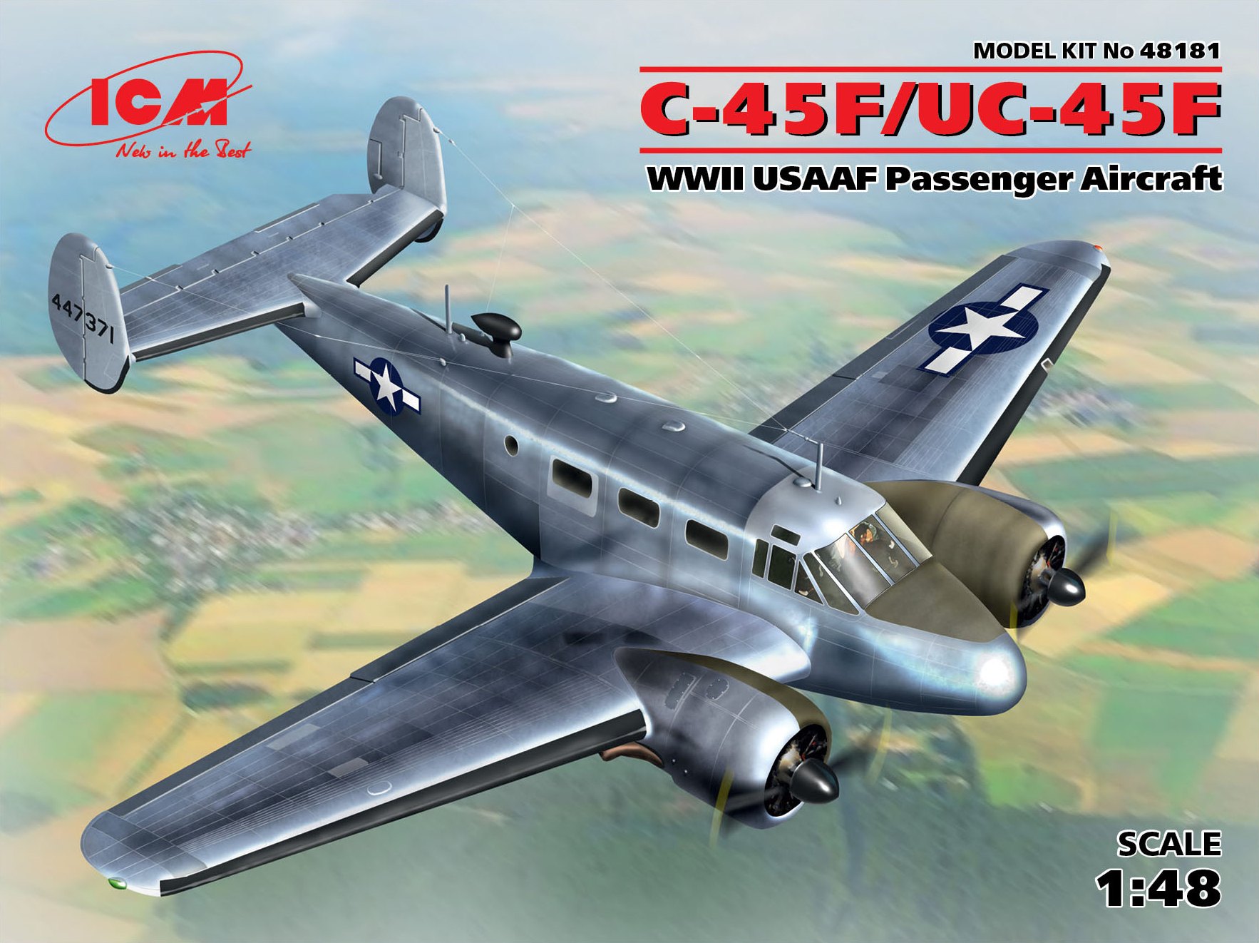 1:48 Сборная модель Пассажирский самолёт ВВС США II МВ C-45F/UC-45F - 48181