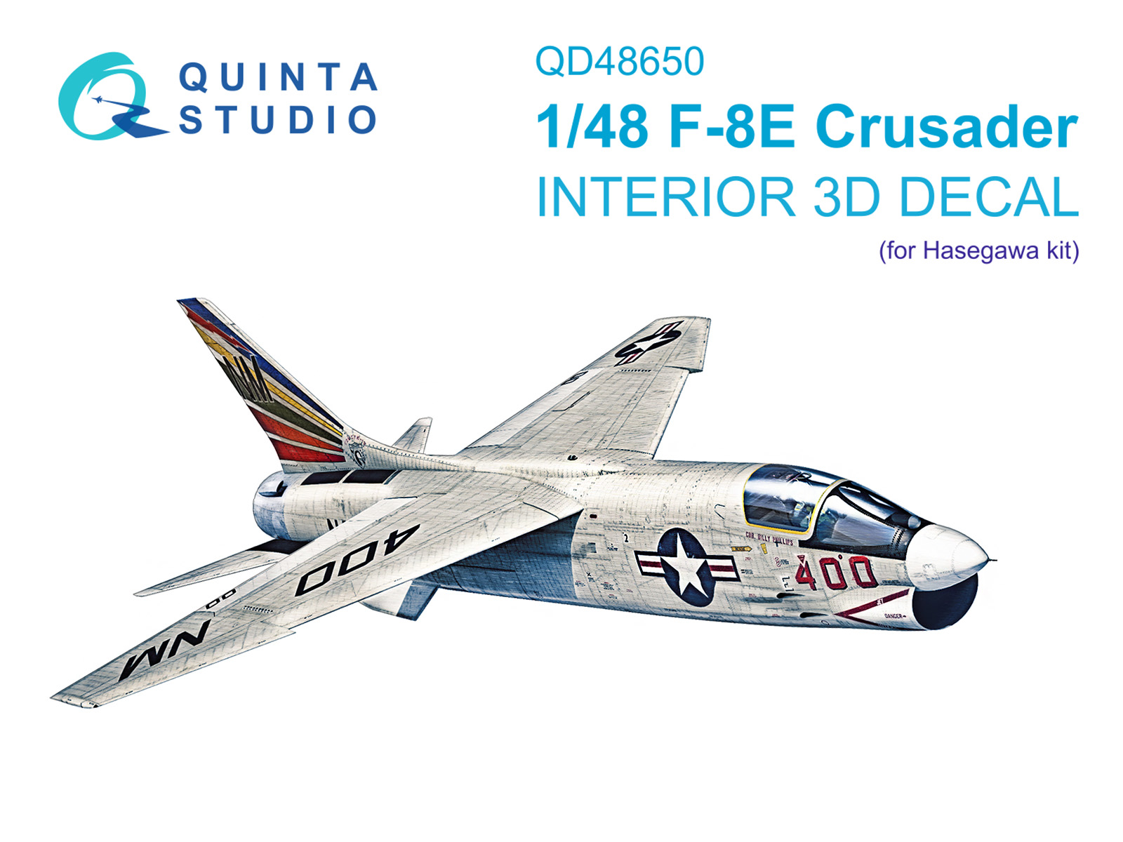 1:48 3D Декаль интерьера кабины F-8E Crusader (Hasegawa/Hobby 2000) - QD48650