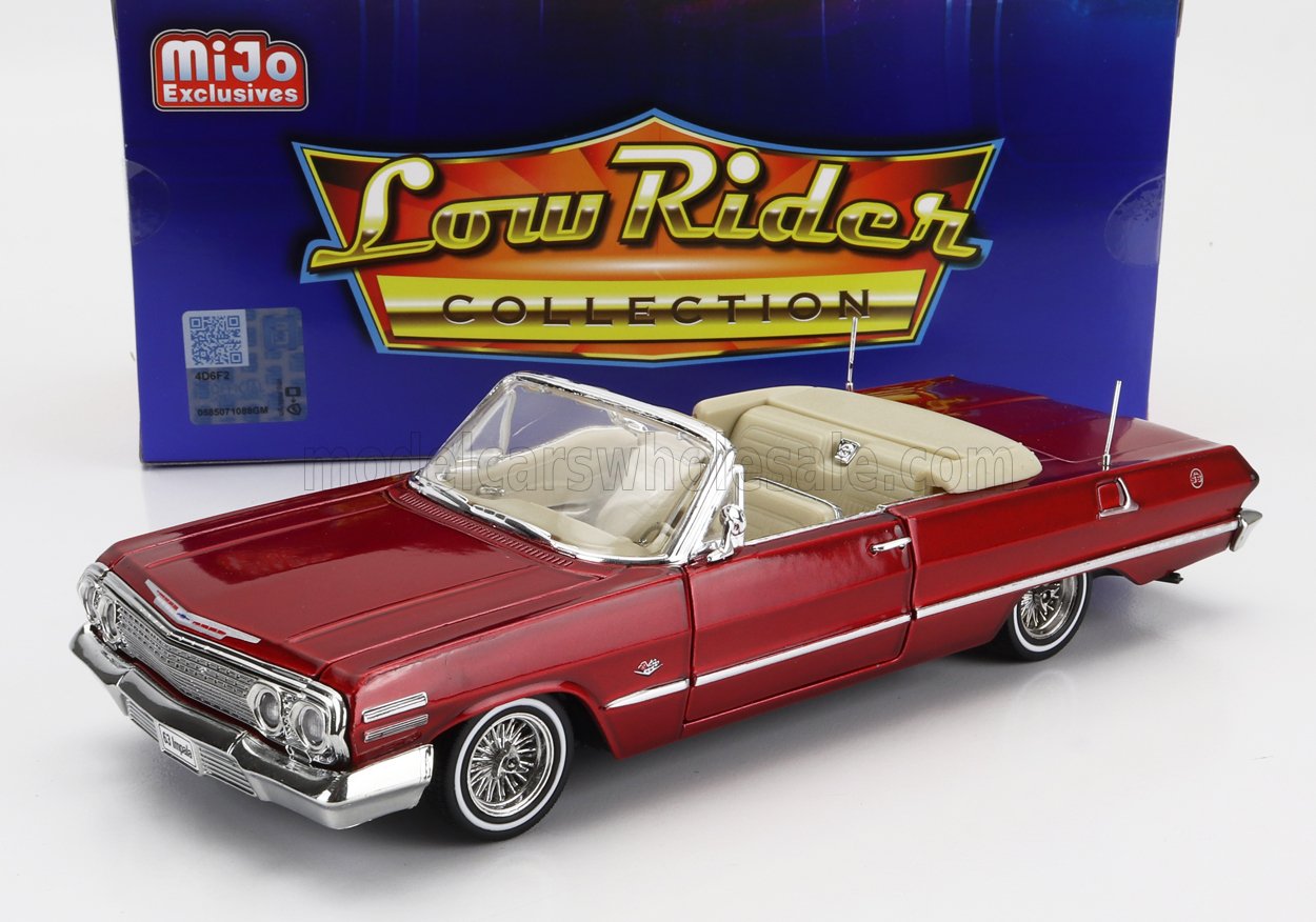 1:24 CHEVROLET Impala Cabriolet Open Low Rider (1963), Red Met - 22434LRW-MRD