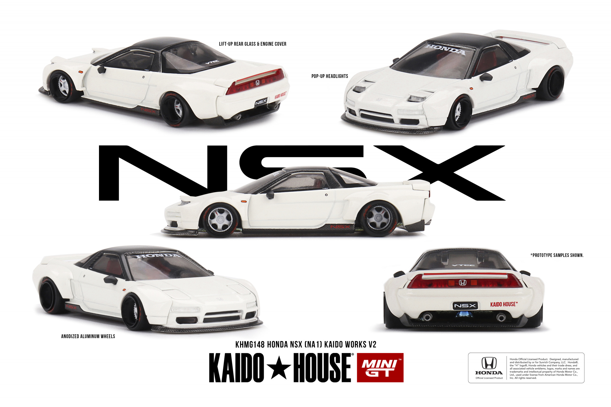 1:64 HONDA NSX (NA1) 'Kaido WORKS' V2, white - KHMG148