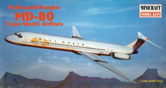 1:144 Сборная модель Самолет McDonnell-Douglas MD-80 Trans World Airlines - 14452-X1