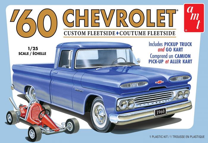 1:25 Сборная модель 1960 Chevrolet Custom Fleetside Pick Up (+ Kart) - amts1063