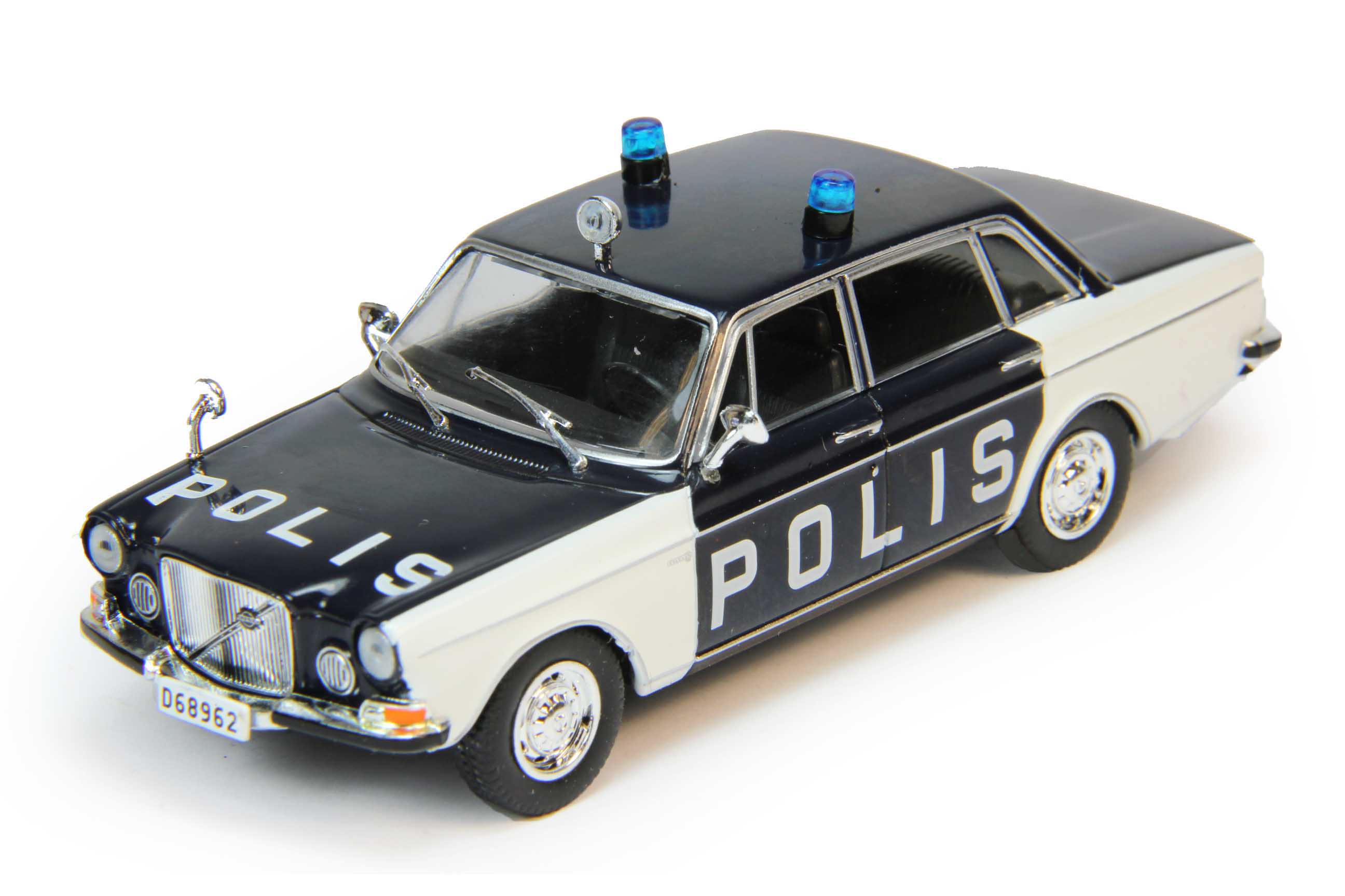 1:43 VOLVO 164 Полиция Швеции, Полицейские Машины Мира 77, черно-белый - PCW077