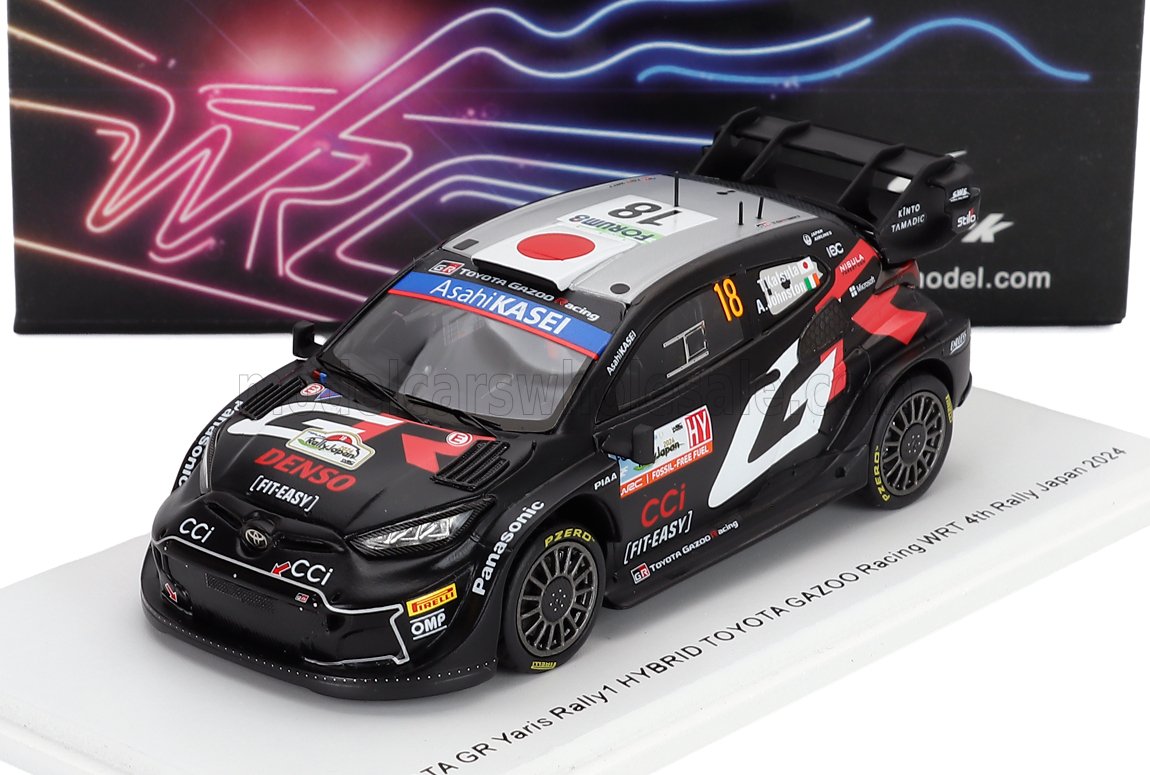 1:43 TOYOTA Yaris Gr Rally1 Hybrid Team Toyota Gazoo Racing Wrt №18 4th Rally Japan (2024) Takamoto Katsuta - Aaron Johnston, Black White - S6883