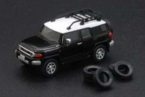 1:64 TOYOTA FJ Cruiser right hand drive, black with white roof 2015 - BM64B0138rhd
