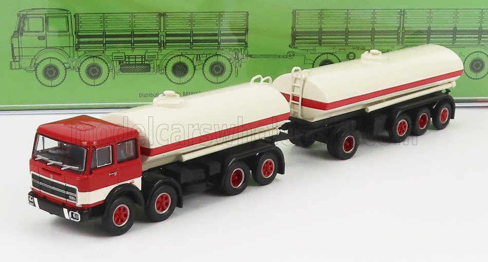 1:87 FIAT 691 Millepiedi Tanker Truck 1961, White Red - BRE58550