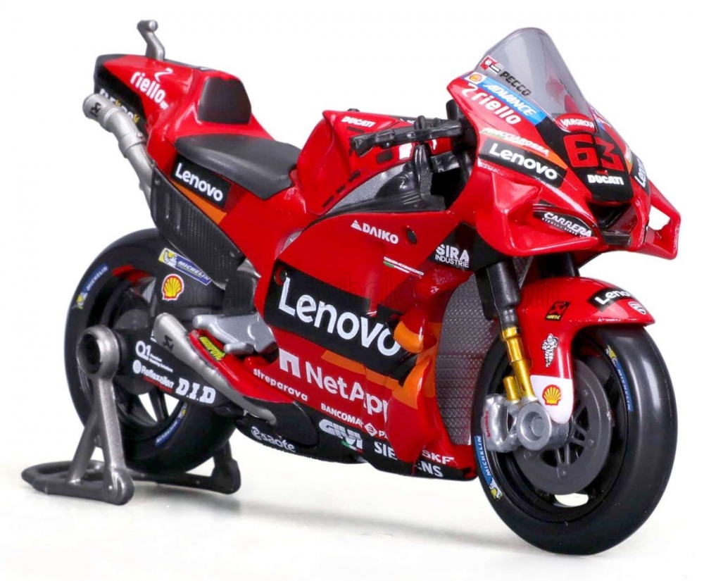 1:18 DUCATI Desmosedici Gp22 Team Lenovo №63 World Champion Motogp Season (2022) Francesco Bagnaia, Red - 36391-BAG