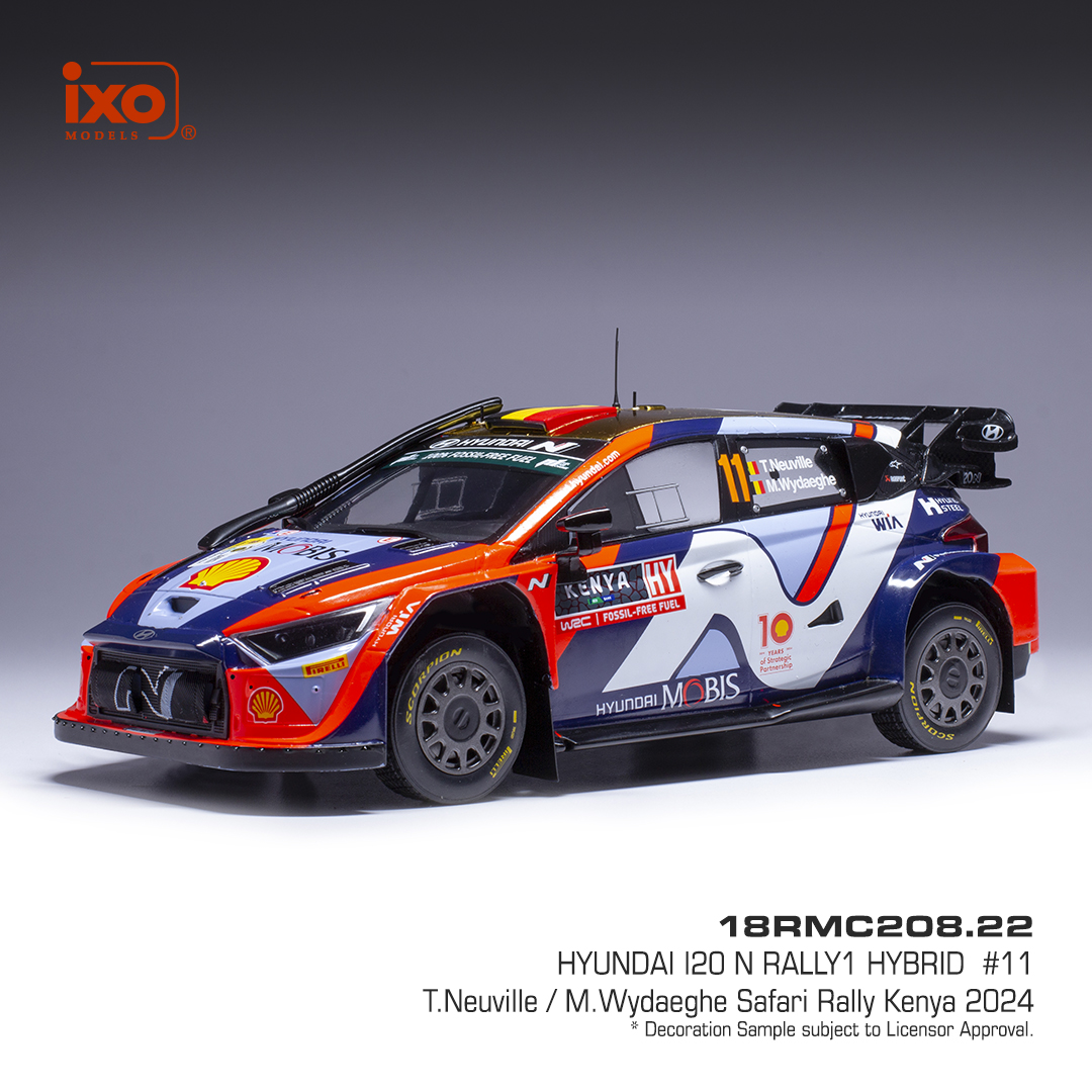 1:18 HYUNDAI i20 N Rally1 #11 WRC Safari Rallye Kenia Neuville/Wydaeghe (2024) - RMC208
