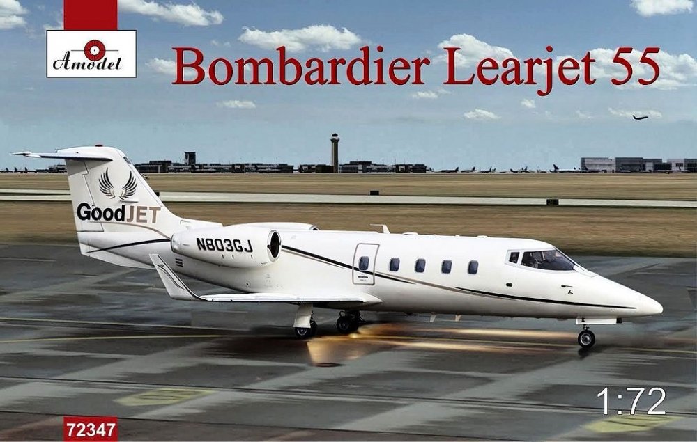 1:72 Сборная модель Канадский пассажирский самолет Bombardier Learjet 55 - 72347
