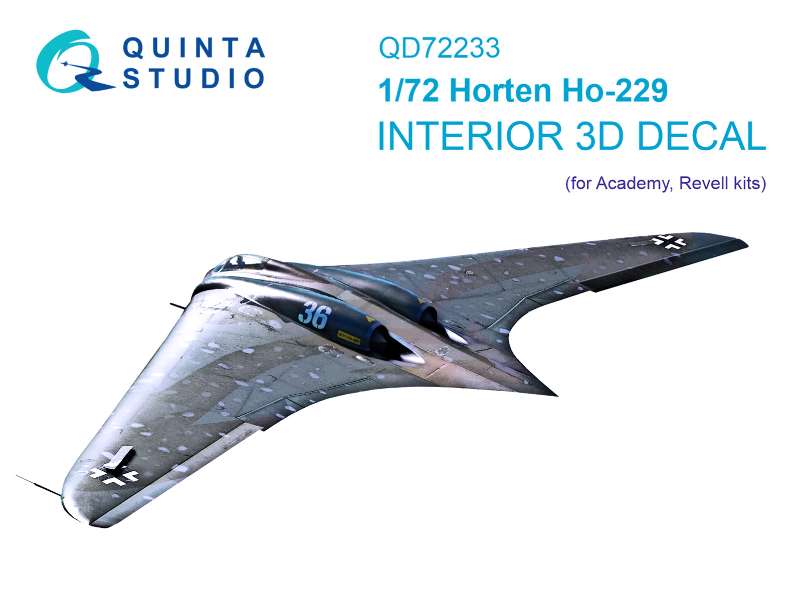 1:72 3D Декаль интерьера кабины Horten Ho 229 (Academy) - QD72233