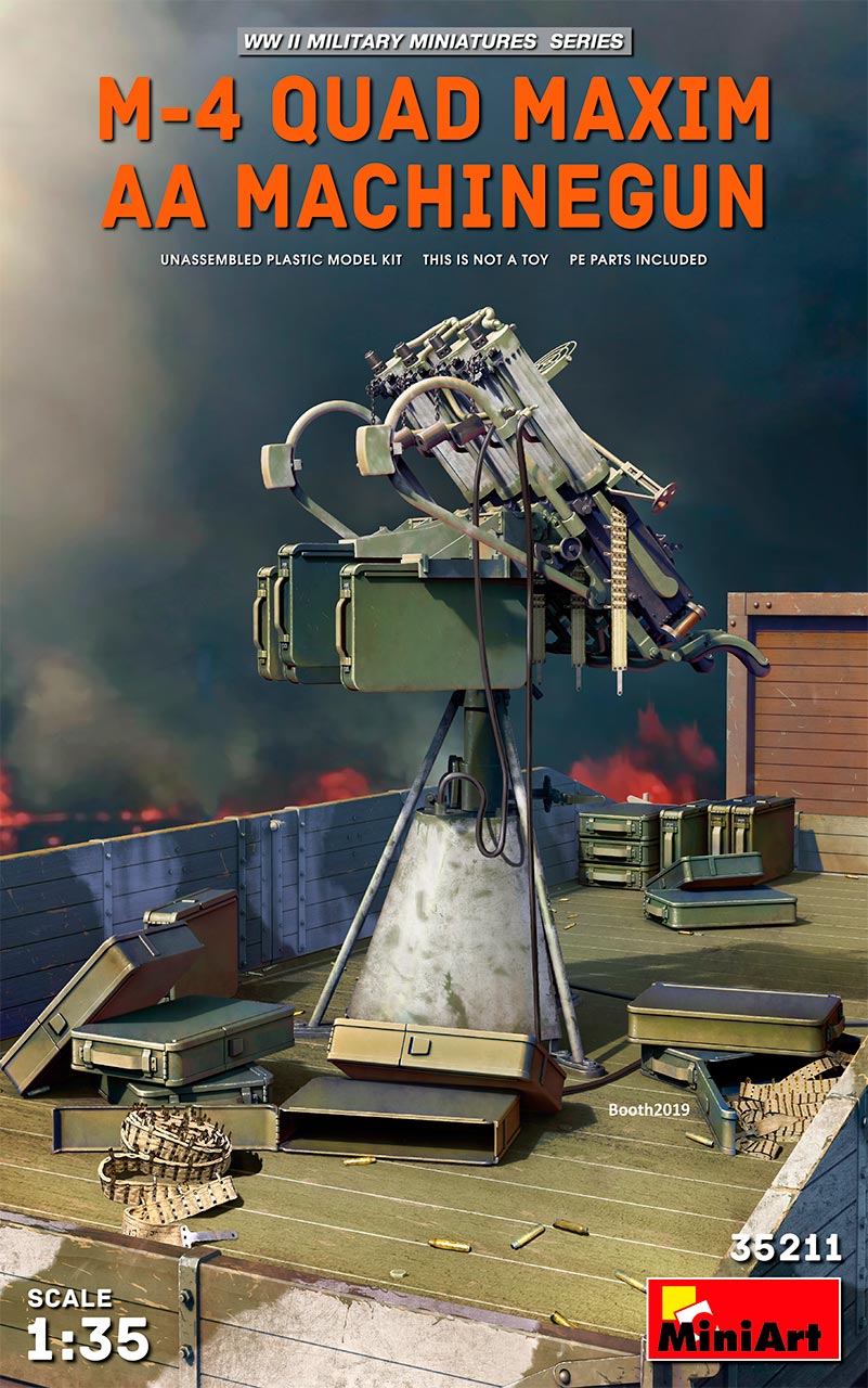 1:35 Сборная модель Счетверенный зенитный пулемет 'Максим' M-4 QUAD MAXIM AA MACHINEGUN - 35211