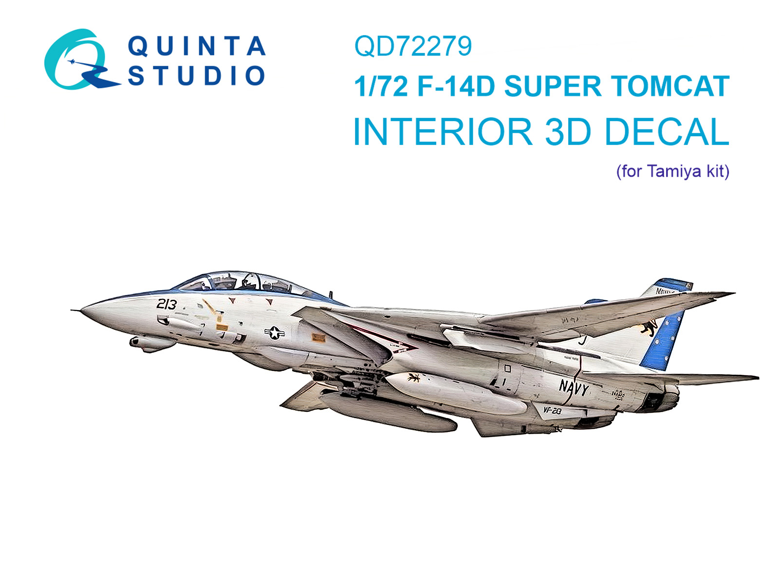 1:72 3D Декаль интерьера кабины F-14D Super Tomcat (Tamiya) - QD72279