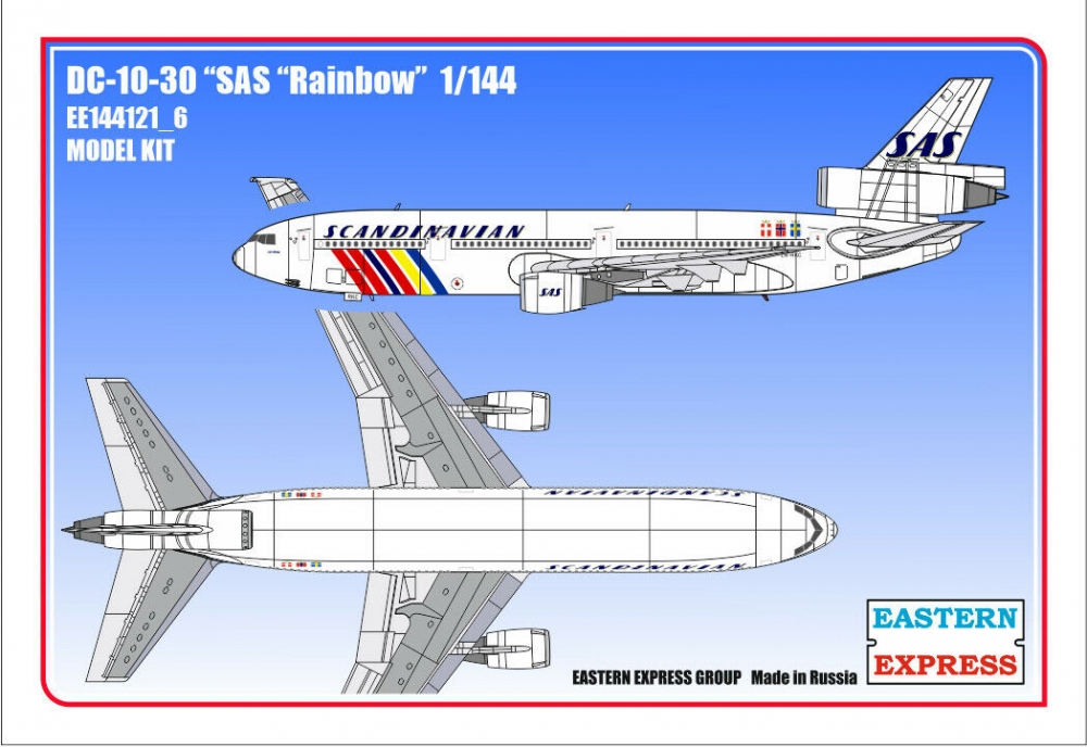 1:144 Сборная модель Авиалайнер DC-10-30 SAS - 144121-6