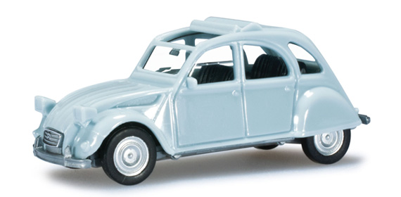 1:87 CITROEN 2CV, Sunroof open, bluewhite - 020824-004