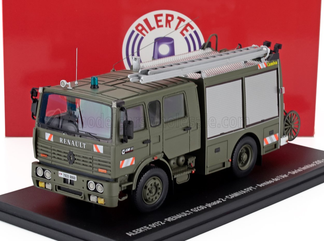 1:43 RENAULT G230 Phase Ii Tanker Truck Camiva Fpt Armee De L'air (1991), Military Green - ALERTE0172
