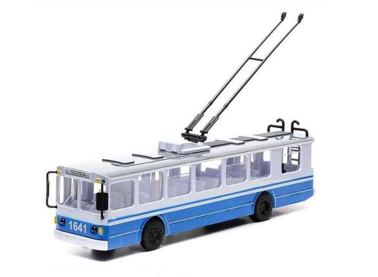 Троллейбус, голубой / белый - SB-14-02