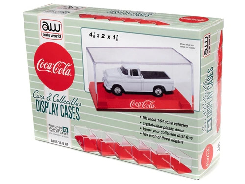 1:64 Набор из 6ти акриловых витрин 105 x 50 x 45 для 1 модели 1/64 с красной основой Coca-Cola - AWDC022