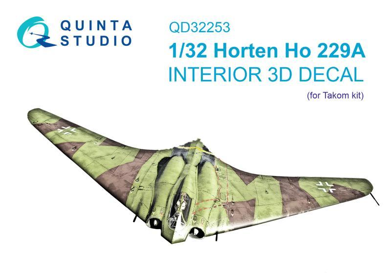 1:32 3D Декаль интерьера кабины Horten Ho 229A (Takom) - QD32253